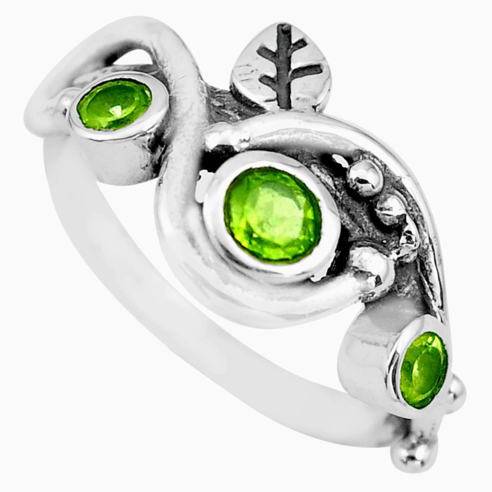 1.96cts natural green peridot 925 sterling silver ring jewelry size 7 p74278