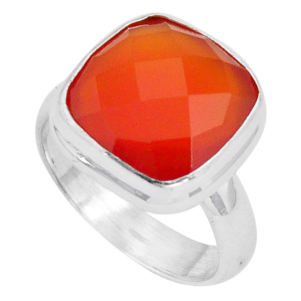 6.53cts natural honey onyx 925 sterling silver solitaire ring size 6 p89905