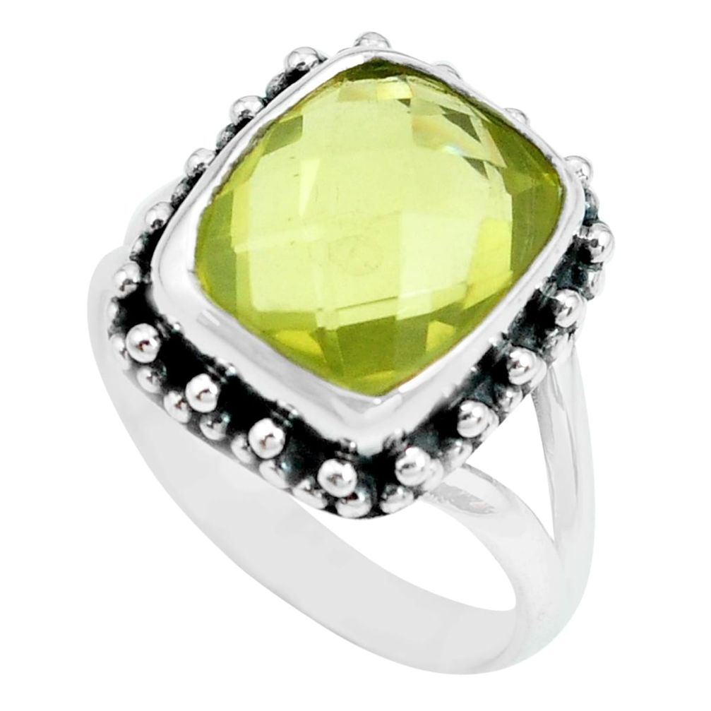 5.31cts natural lemon topaz 925 sterling silver solitaire ring size 8 p69985