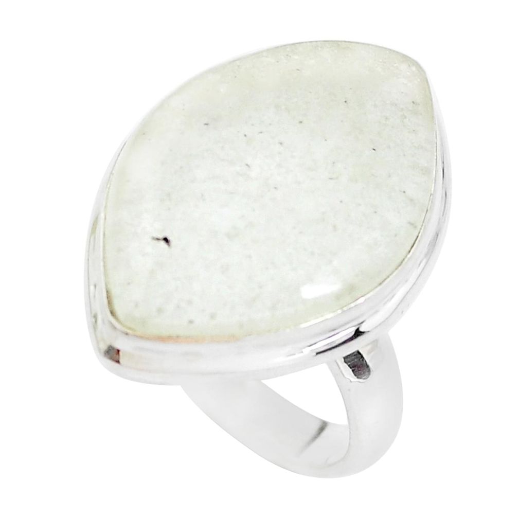 13.77cts natural libyan desert glass 925 sterling silver ring size 6.5 p45003