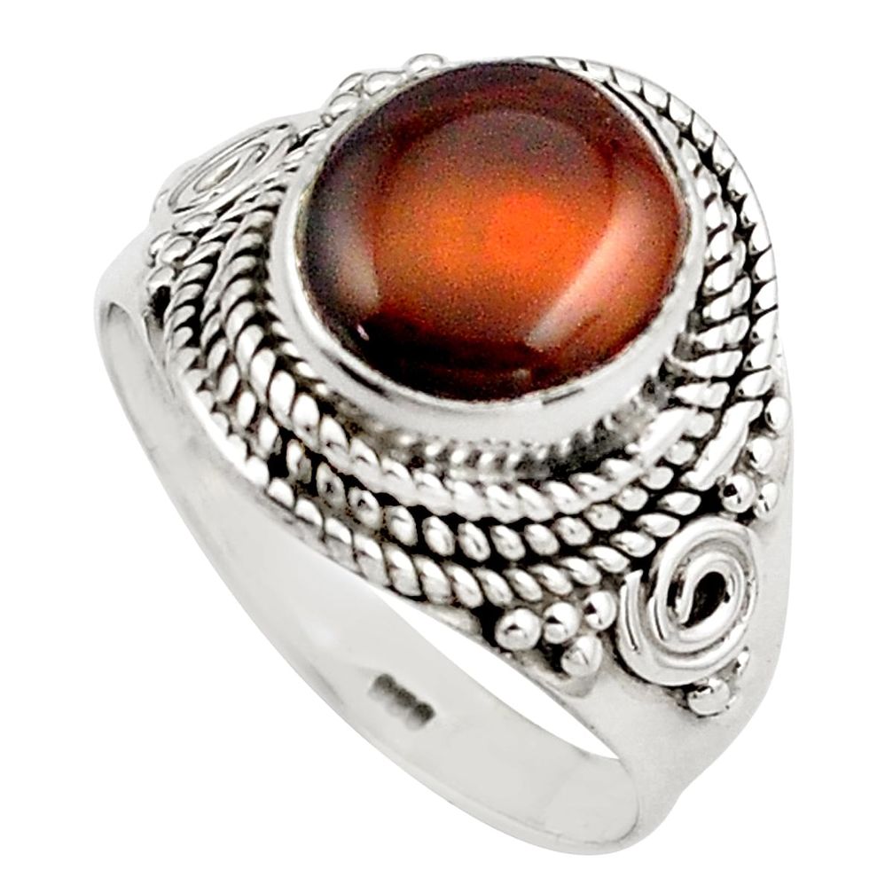 4.52cts natural mexican fire agate 925 silver solitaire ring size 8 p88918