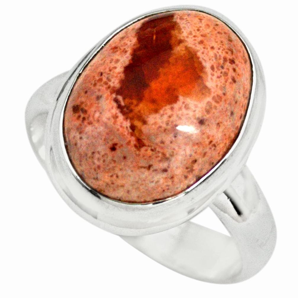 9.42cts natural mexican fire opal 925 silver solitaire ring size 7.5 p79281