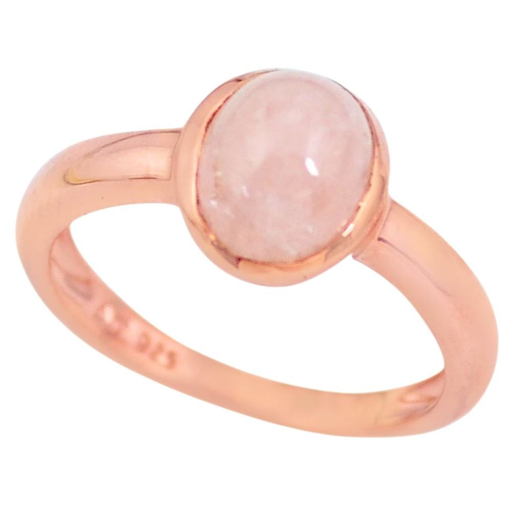 2.12cts natural morganite 925 silver gold solitaire ring size 6.5 c3782