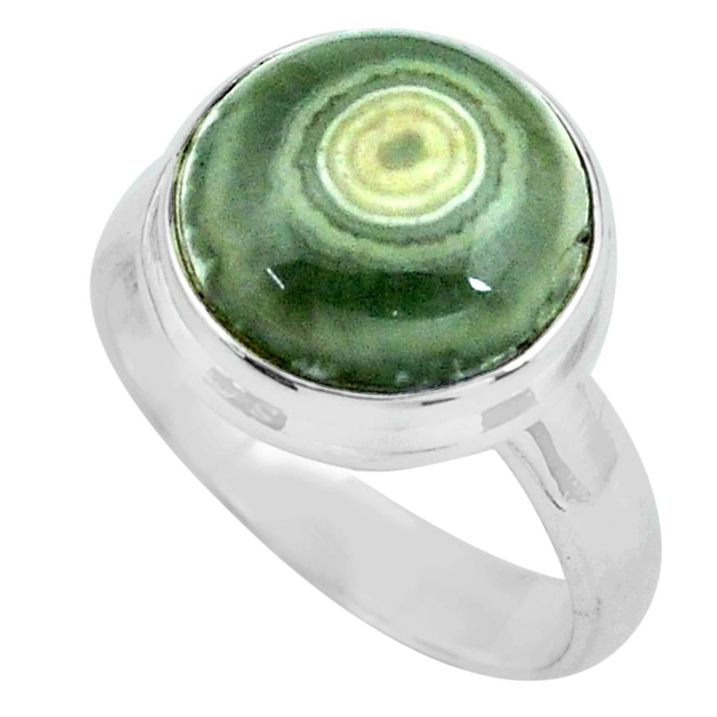 6.58cts natural ocean sea jasper 925 silver solitaire ring size 7 p68273