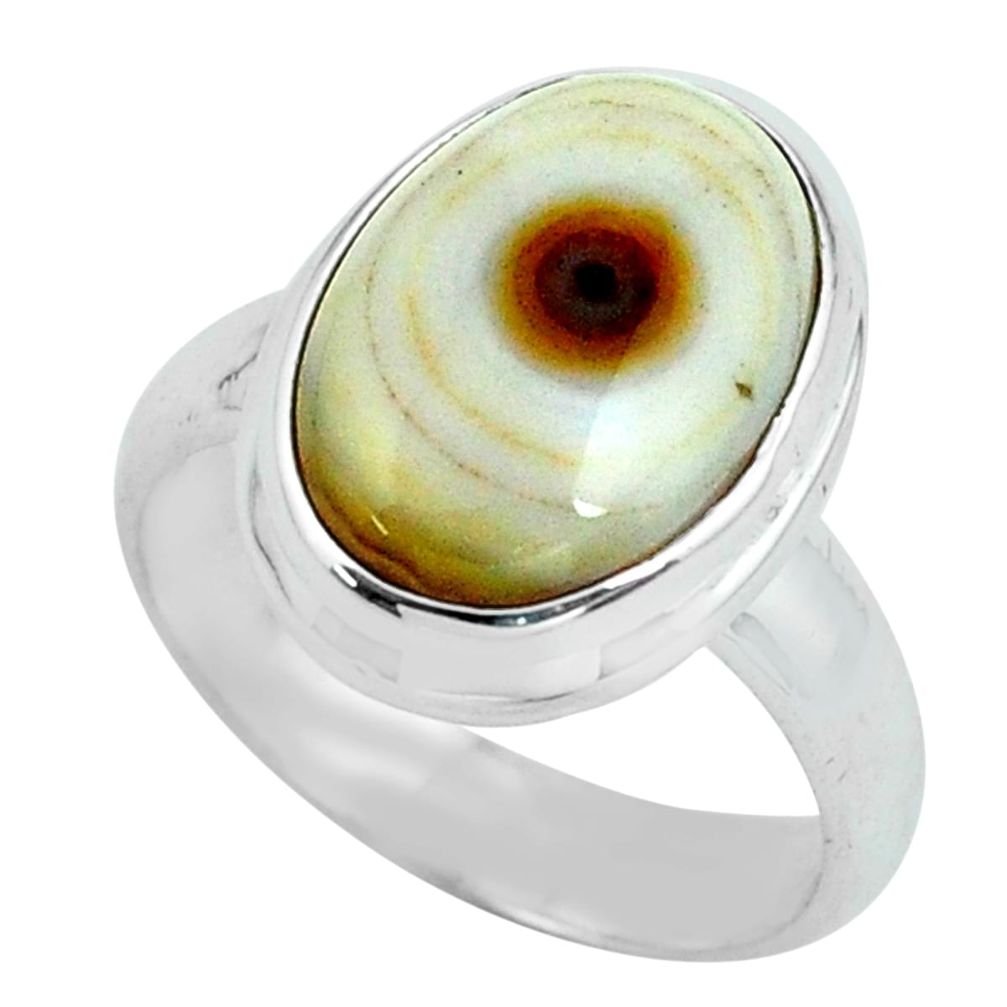 6.04cts natural ocean sea jasper 925 silver solitaire ring size 6 p68285
