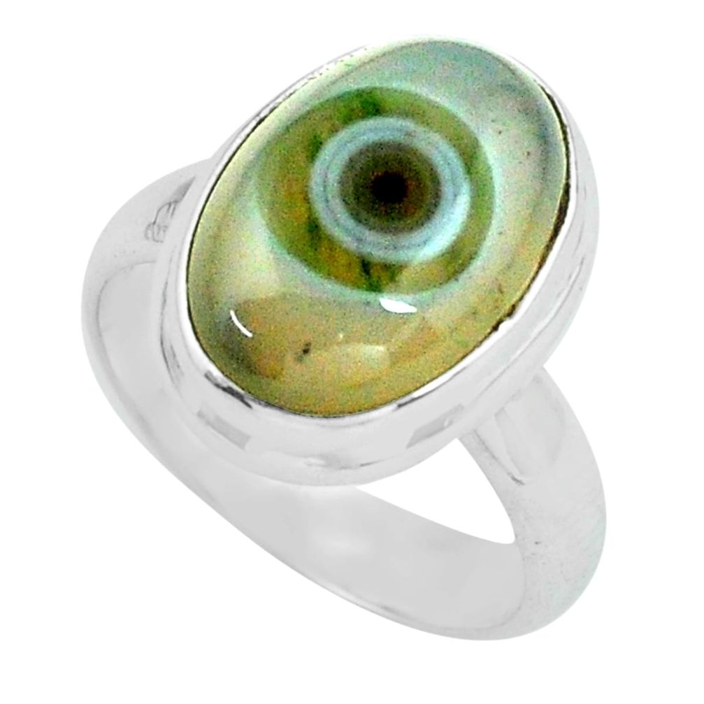 6.04cts natural ocean sea jasper 925 silver solitaire ring size 5.5 p68300