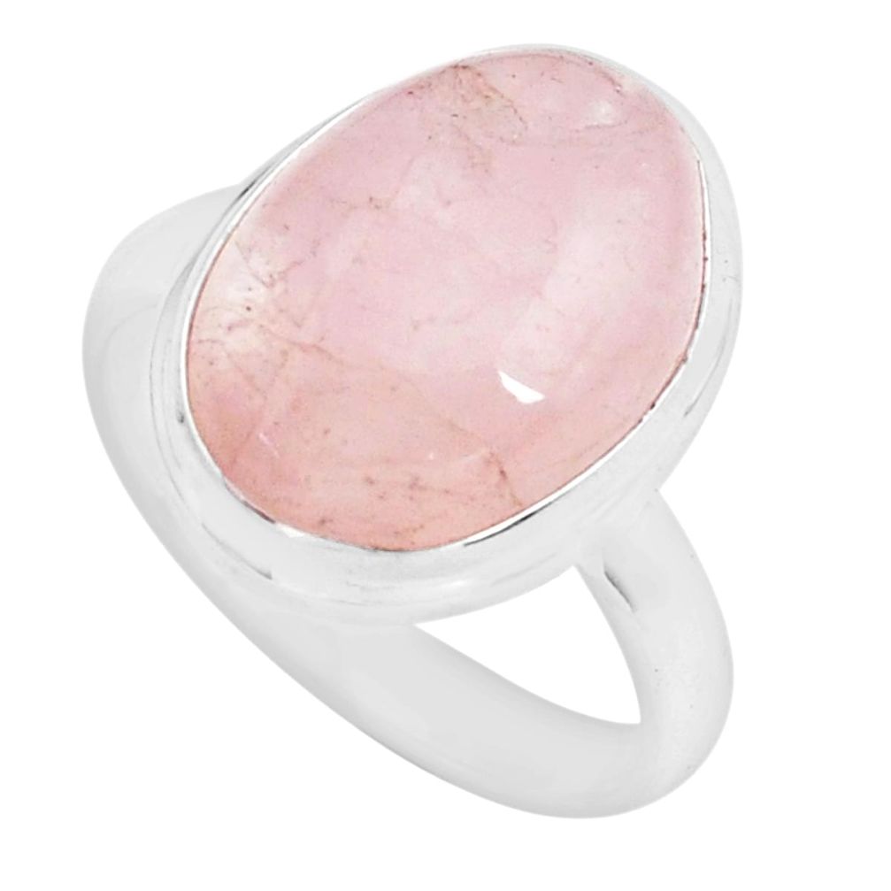 10.60cts natural orange morganite 925 silver solitaire ring size 7.5 p68218