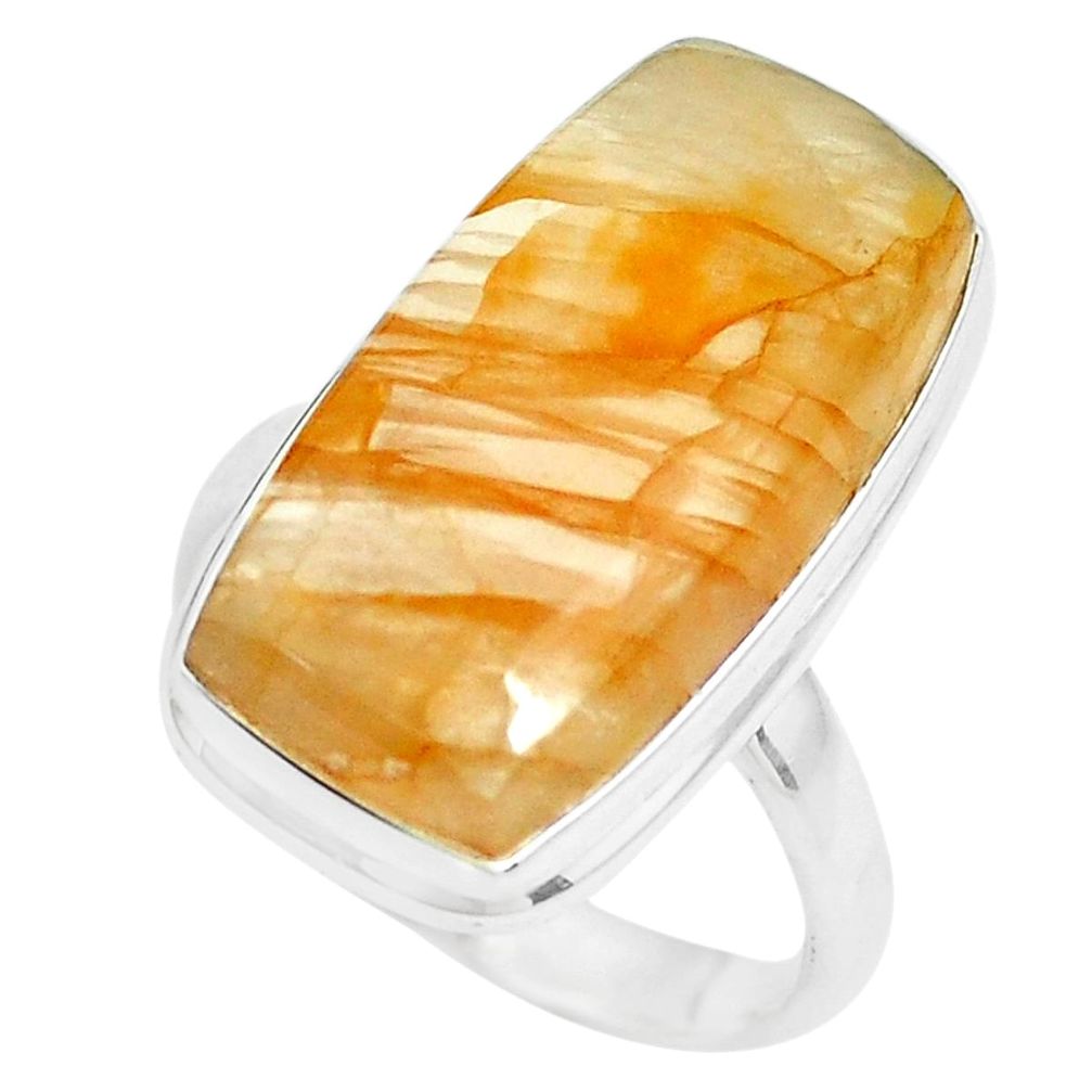 18.01cts natural orange quartz 925 silver solitaire ring jewelry size 9 p38874