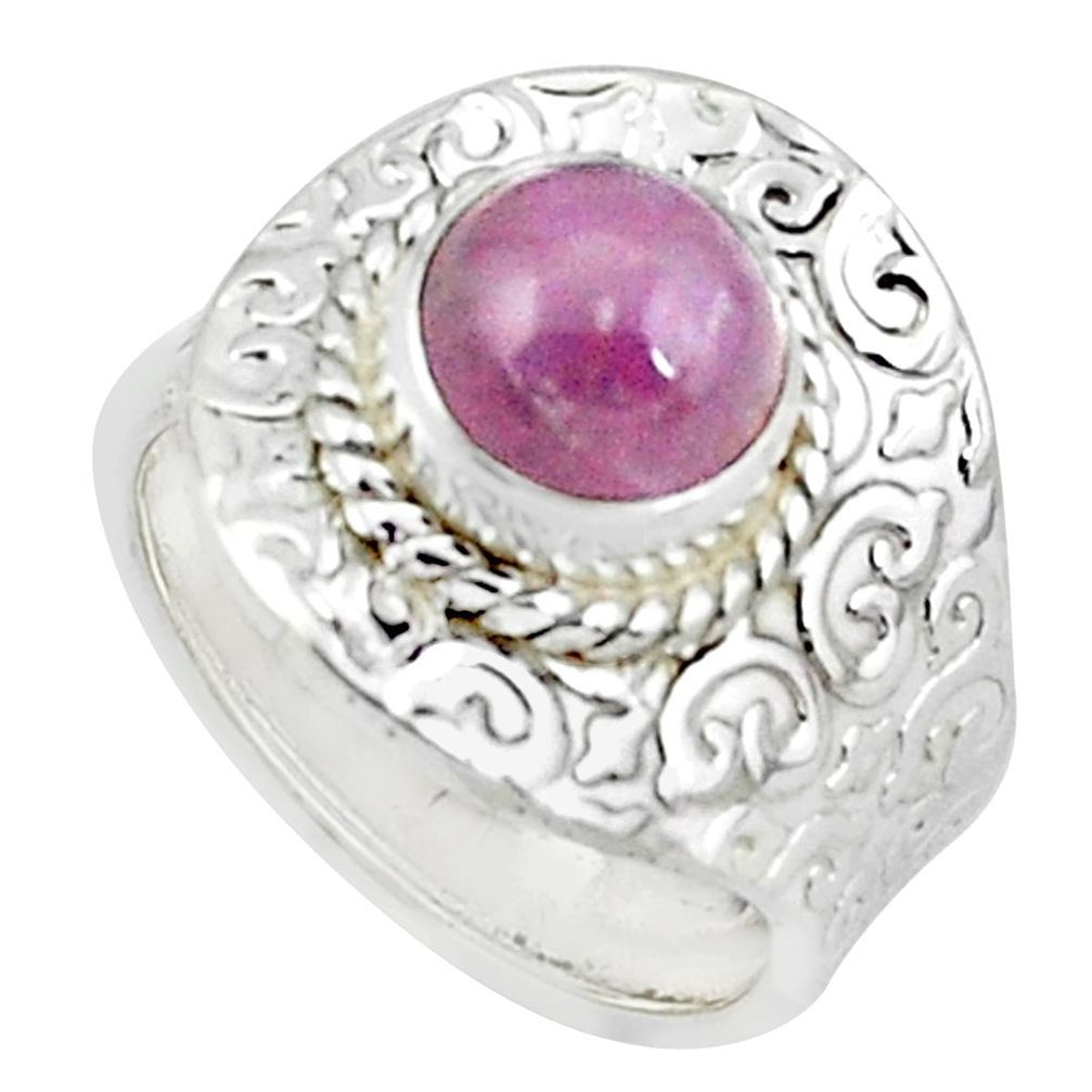 3.01cts natural pink kunzite 925 sterling silver adjustable ring size 7 p57112
