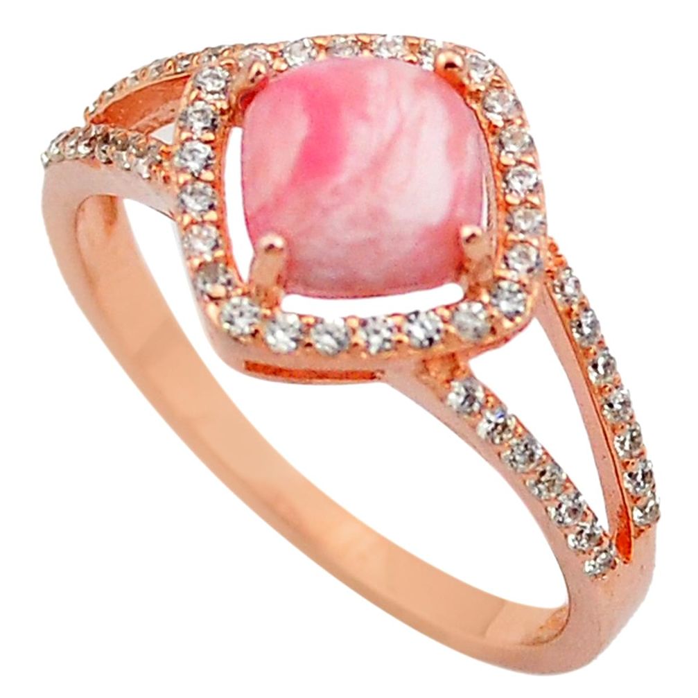 2.93cts natural pink opal topaz 925 sterling silver ring jewelry size 9 c4245