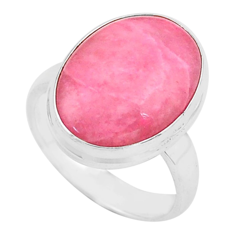 14.23cts natural pink petalite 925 silver solitaire ring jewelry size 7 p80641