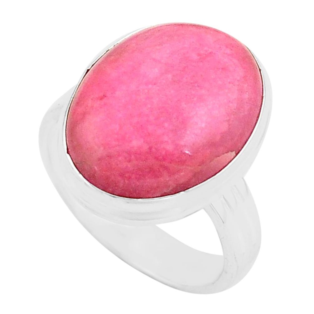 13.77cts natural pink petalite 925 silver solitaire ring jewelry size 8 p80643