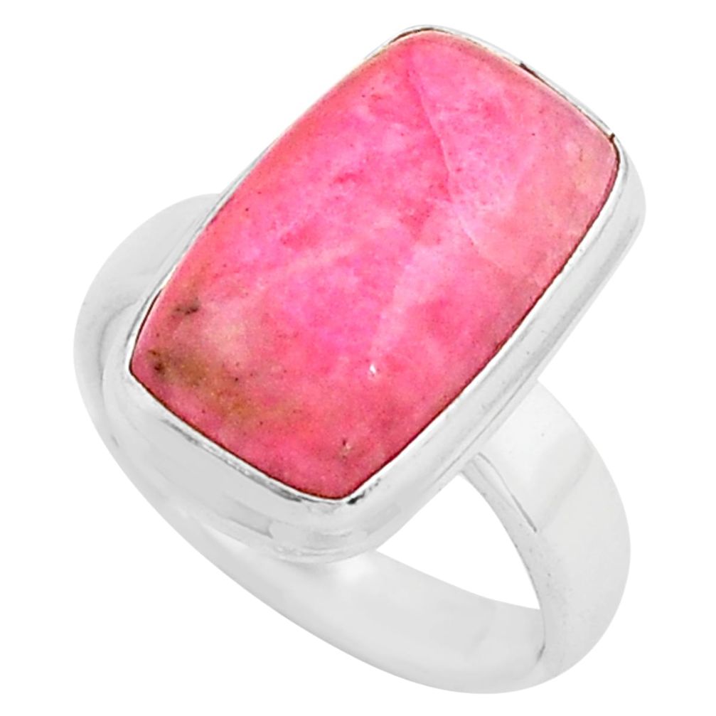 9.98cts natural pink petalite 925 silver solitaire ring jewelry size 7 p80645
