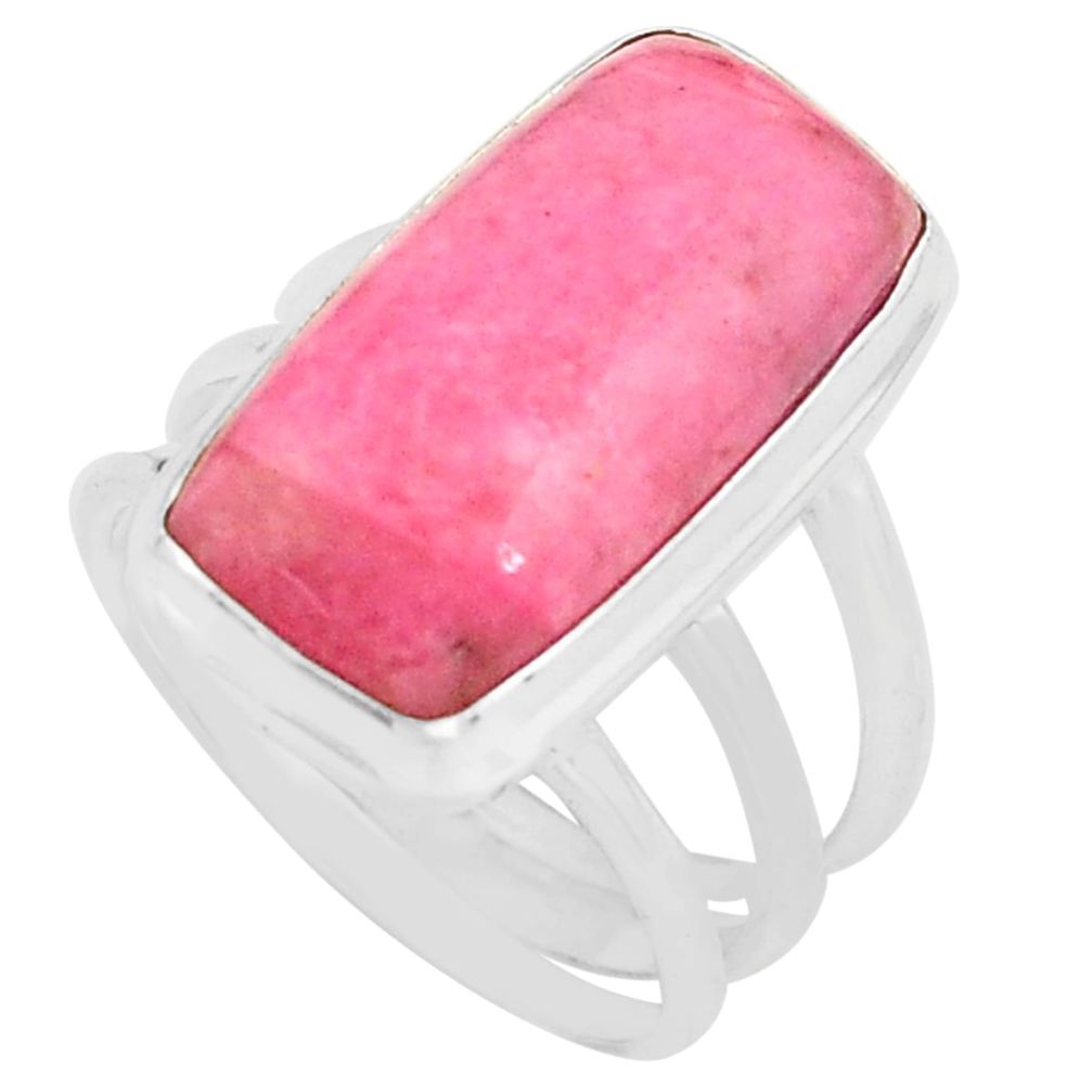 10.02cts natural pink petalite 925 silver solitaire ring jewelry size 7 p80650