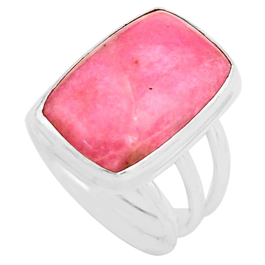 11.02cts natural pink petalite 925 silver solitaire ring jewelry size 7 p80651