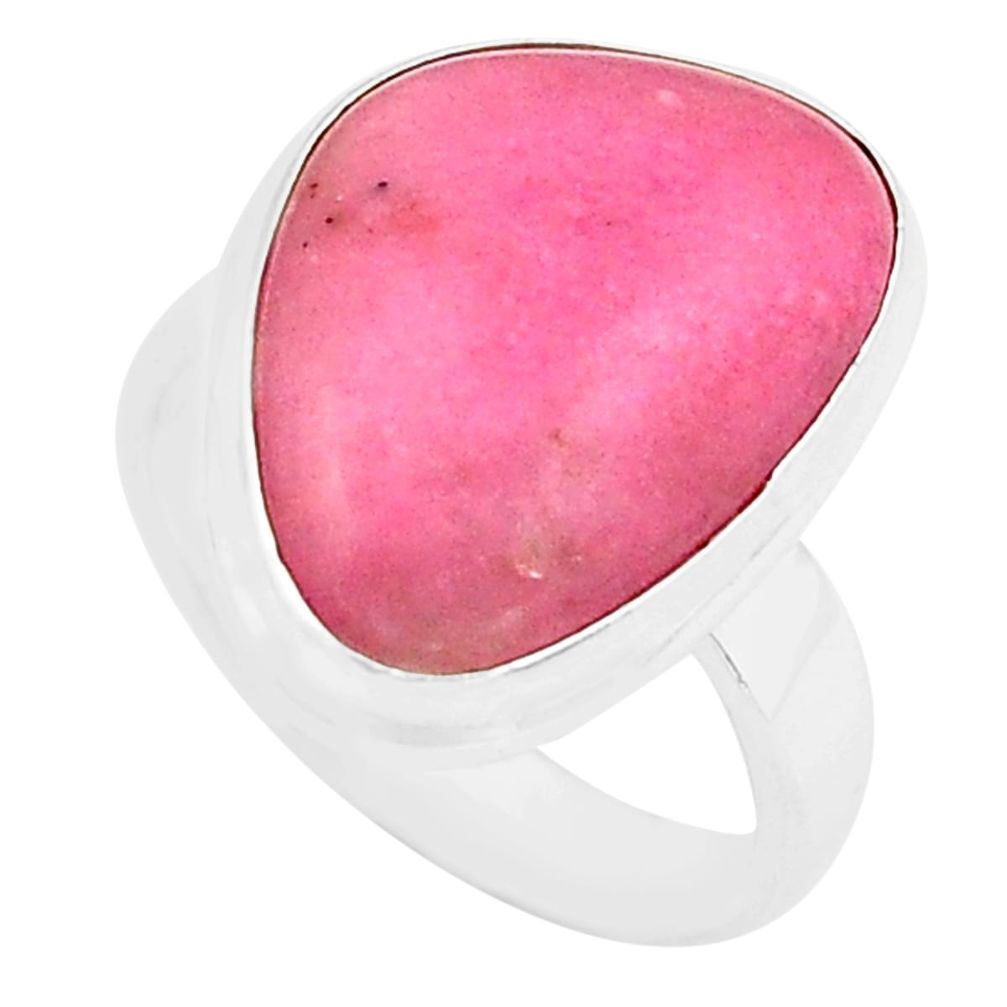 12.60cts natural pink petalite 925 silver solitaire ring jewelry size 6.5 p80654