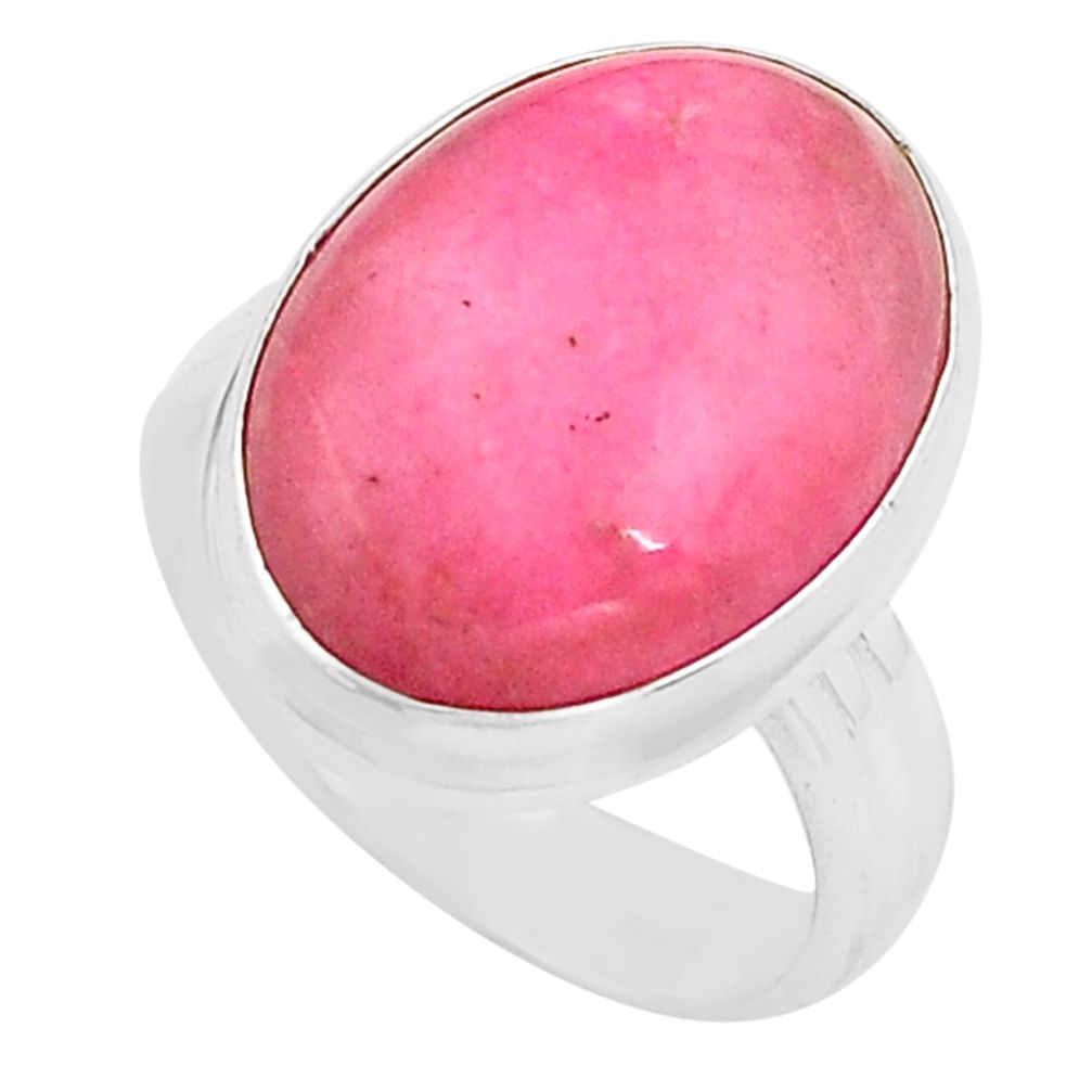 13.24cts natural pink petalite 925 silver solitaire ring jewelry size 7 p80655