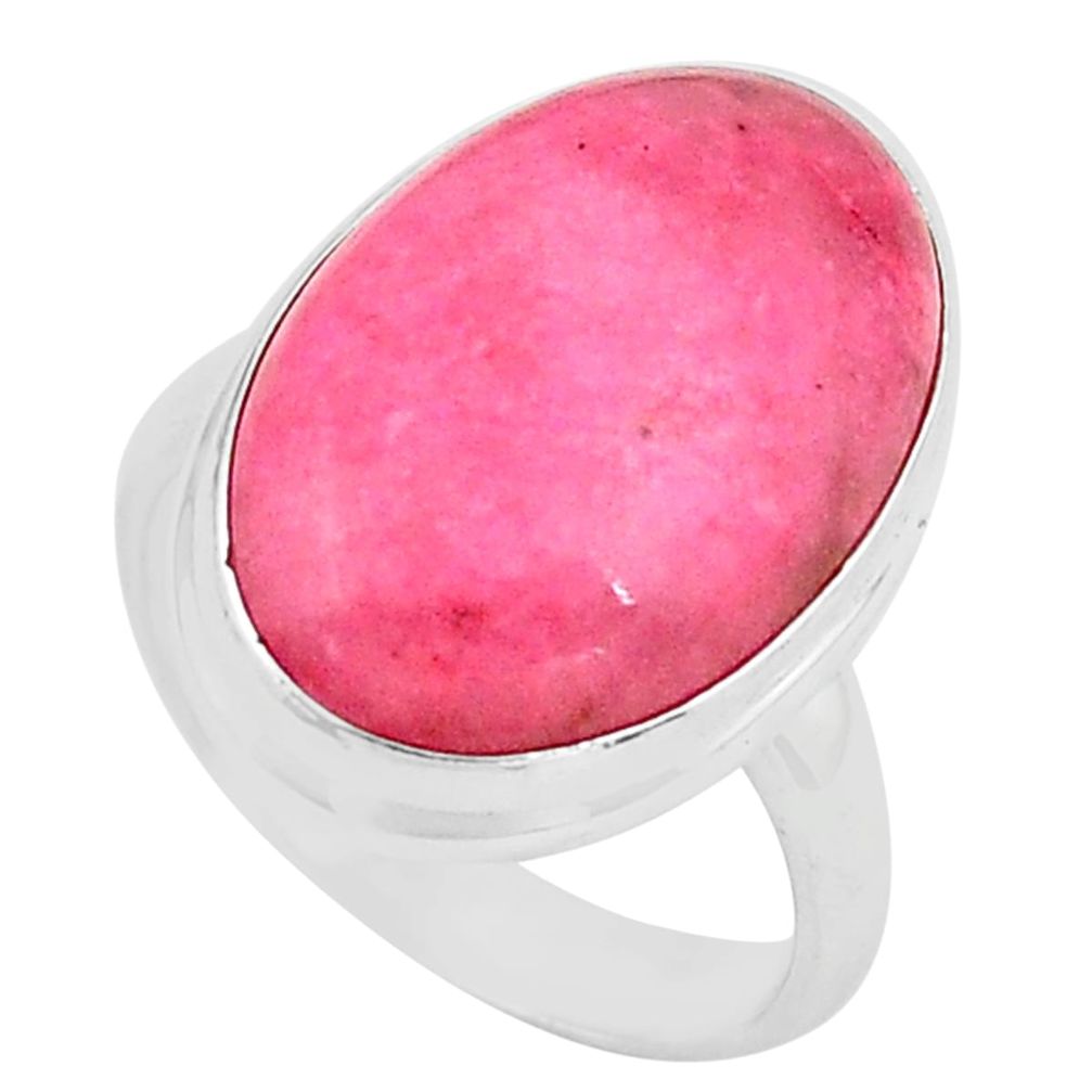 14.26cts natural pink petalite 925 silver solitaire ring jewelry size 7 p80658