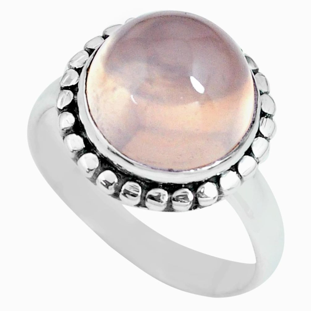 6.04cts natural pink rose quartz 925 silver solitaire ring jewelry size 7 p69843