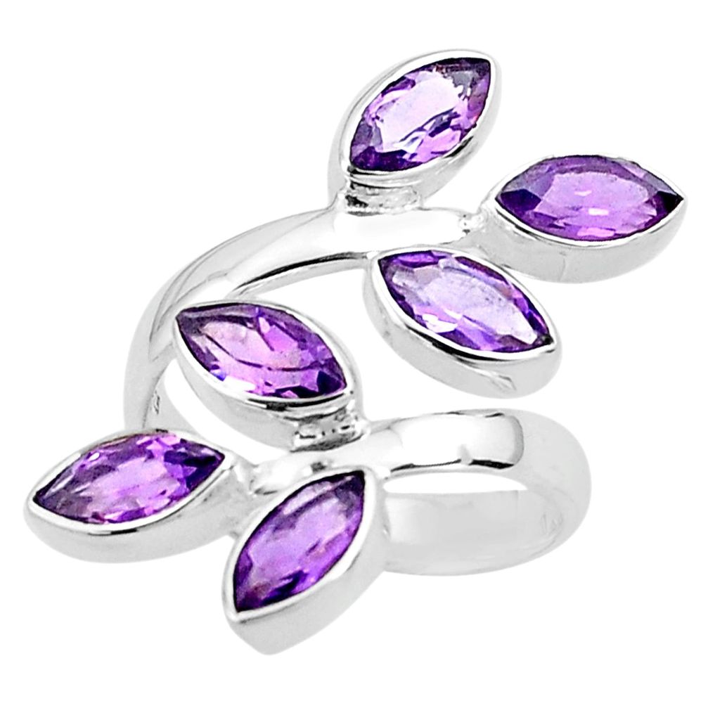 13.00cts natural purple amethyst 925 silver adjustable ring size 5.5 p77683