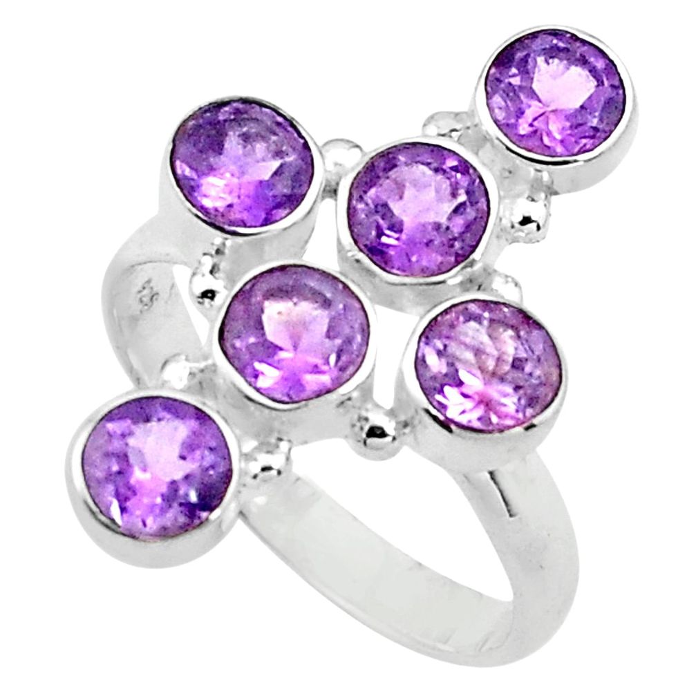5.60cts natural purple amethyst 925 silver holy cross ring size 9 p77665