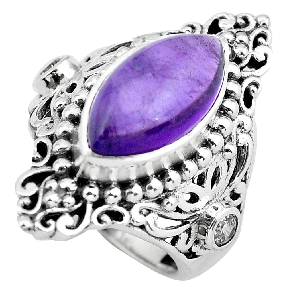 8.96cts natural purple amethyst 925 silver solitaire ring jewelry size 6 p55861