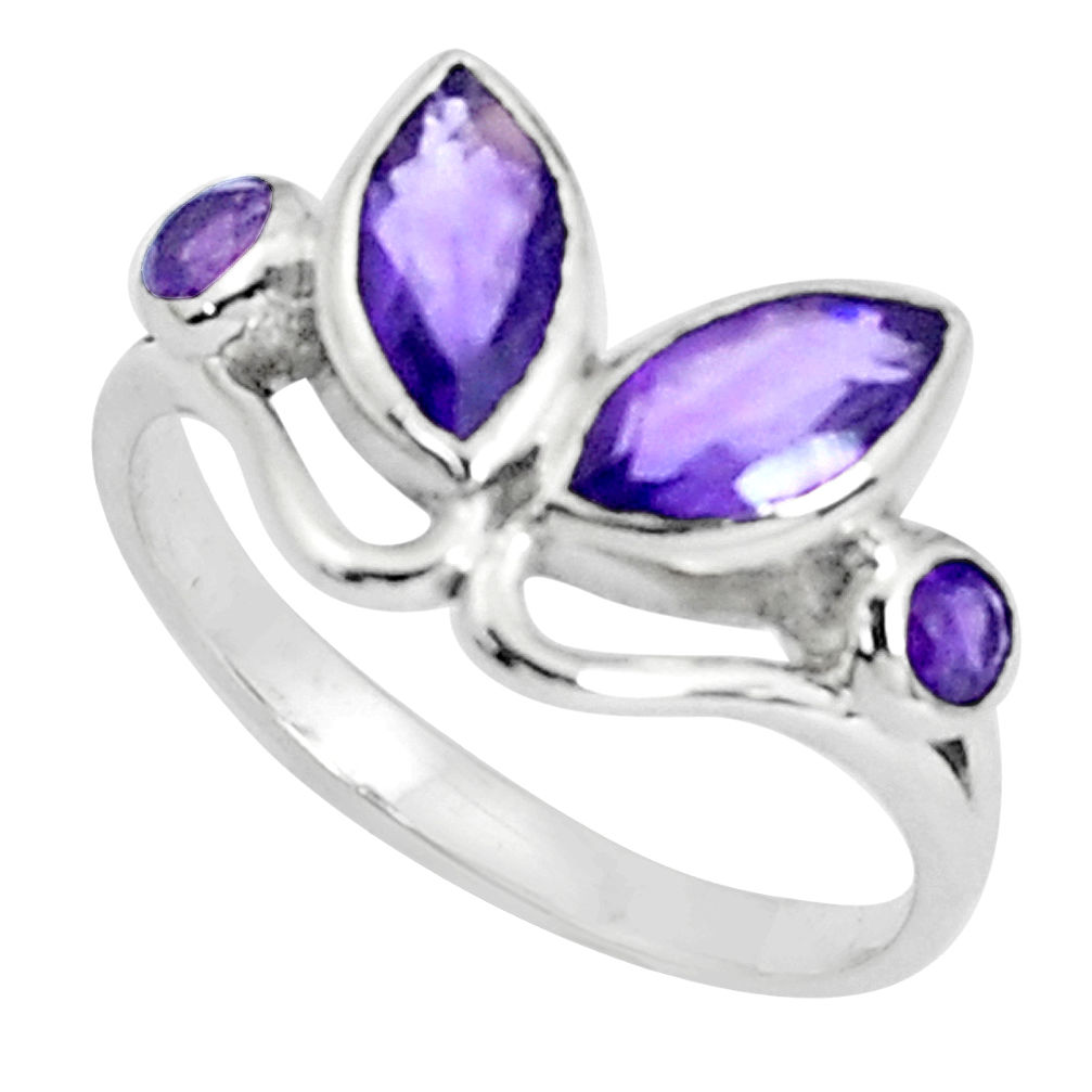 4.34cts natural purple amethyst 925 sterling silver ring jewelry size 7 p37276