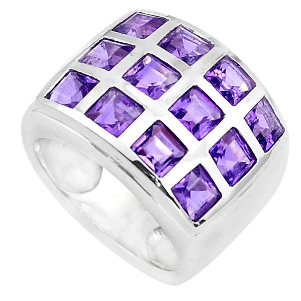 6.13cts natural purple amethyst 925 sterling silver ring jewelry size 8.5 p37406