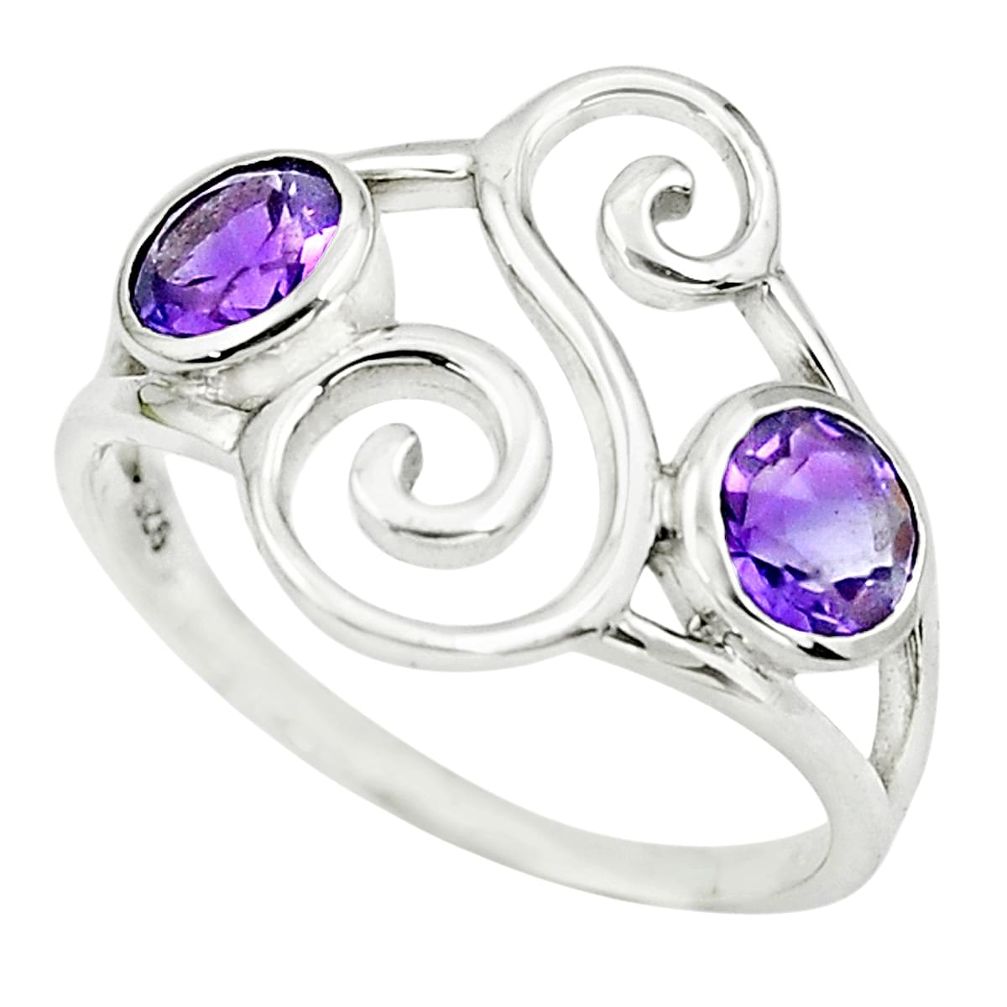 2.09cts natural purple amethyst 925 sterling silver ring jewelry size 7.5 p62594