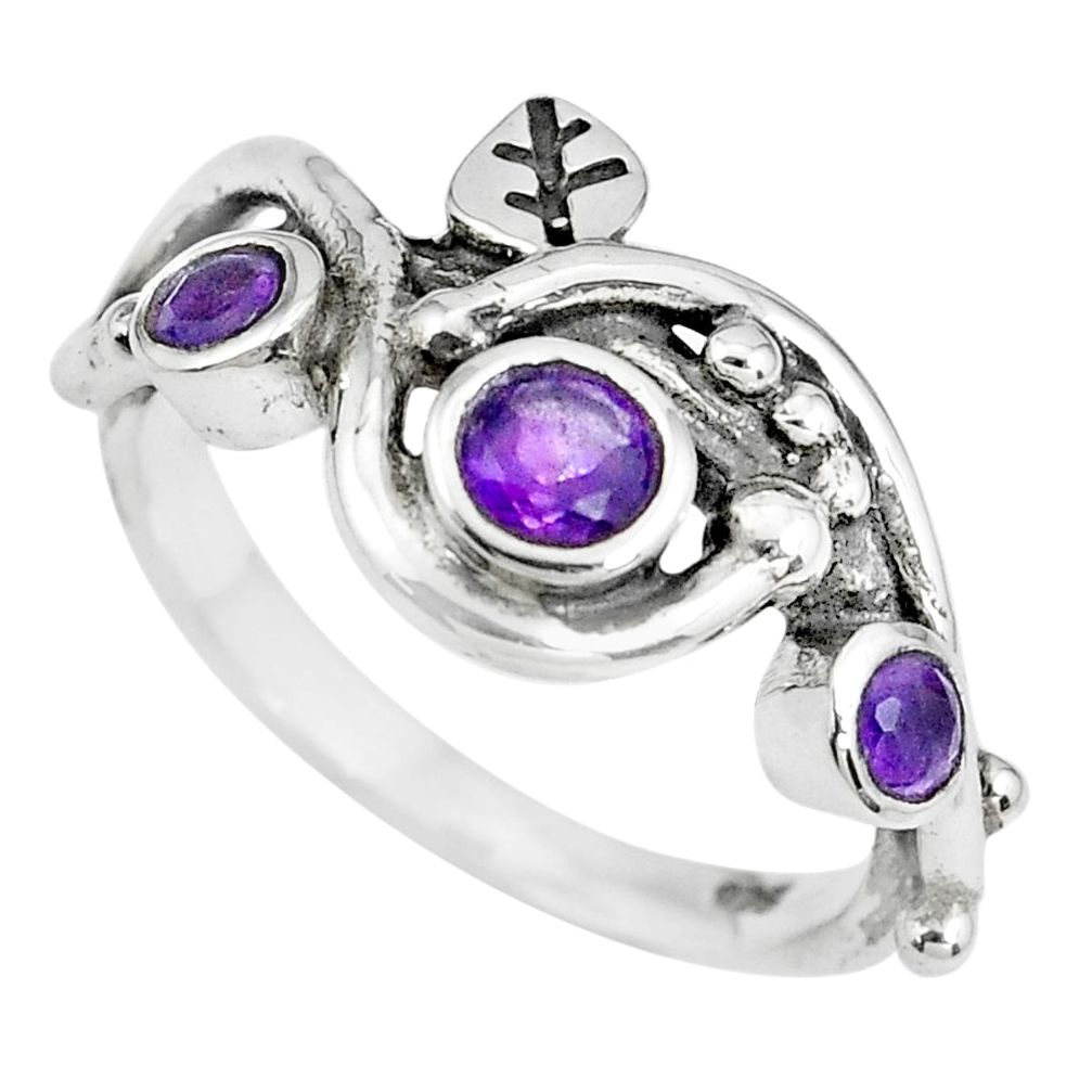 1.41cts natural purple amethyst 925 sterling silver ring jewelry size 7 p69797