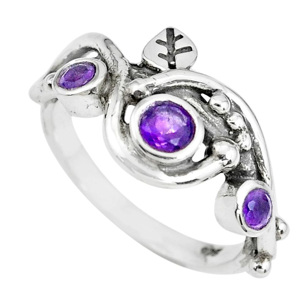 1.47cts natural purple amethyst 925 sterling silver ring jewelry size 7 p69798