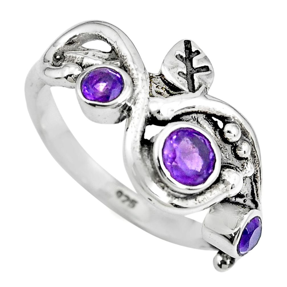 1.41cts natural purple amethyst 925 sterling silver ring jewelry size 7 p69802