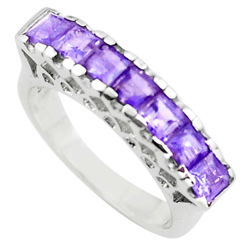 3.28cts natural purple amethyst 925 sterling silver ring jewelry size 5.5 p73142