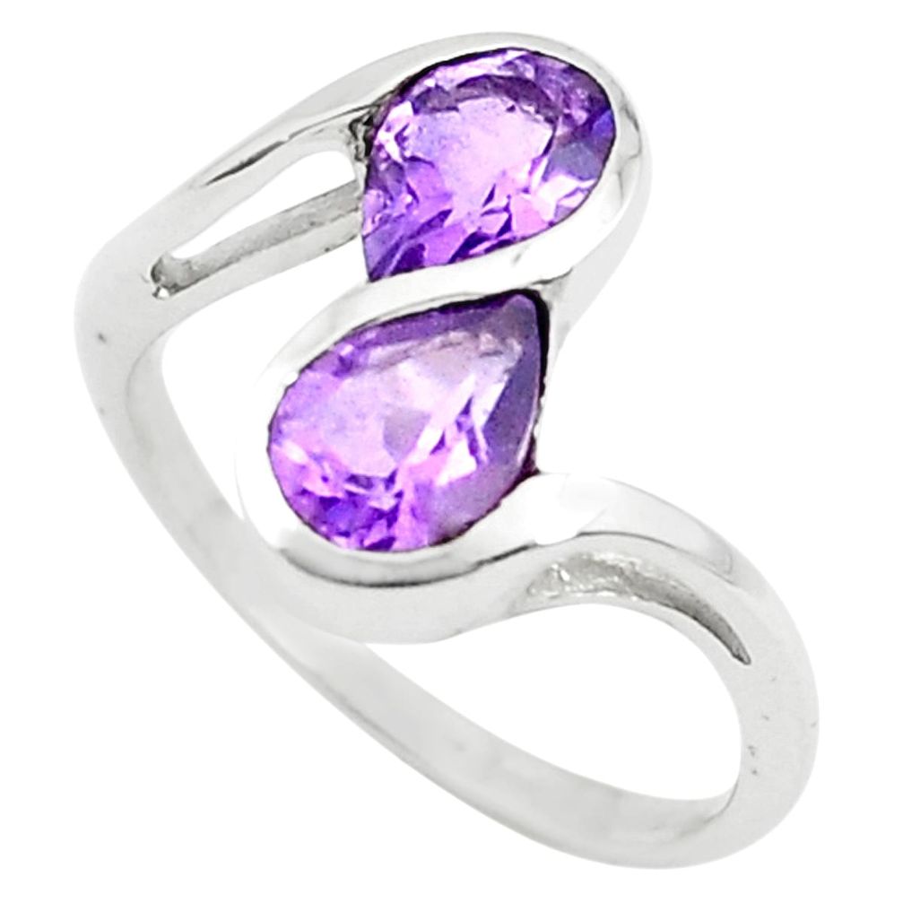 2.82cts natural purple amethyst 925 sterling silver ring jewelry size 7.5 p73262