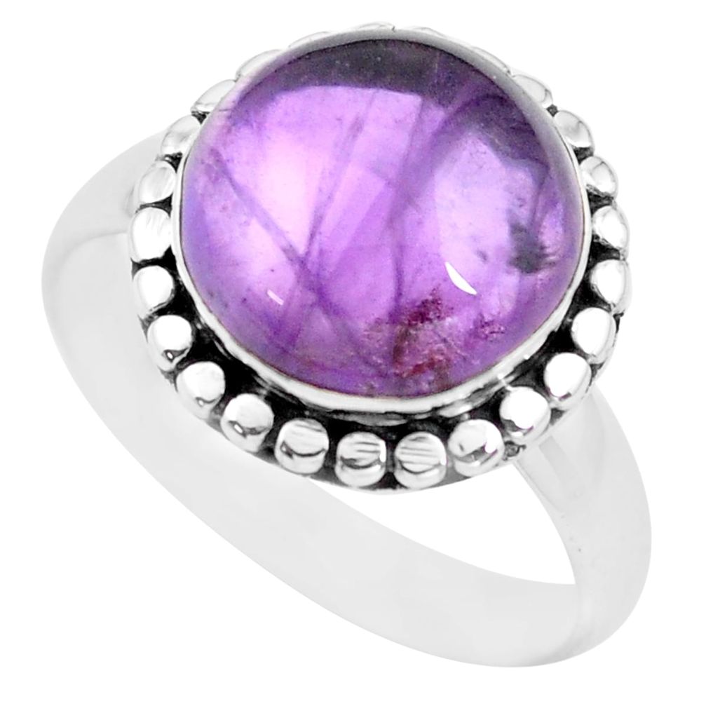 5.63cts natural purple amethyst 925 sterling silver ring jewelry size 8 p74236