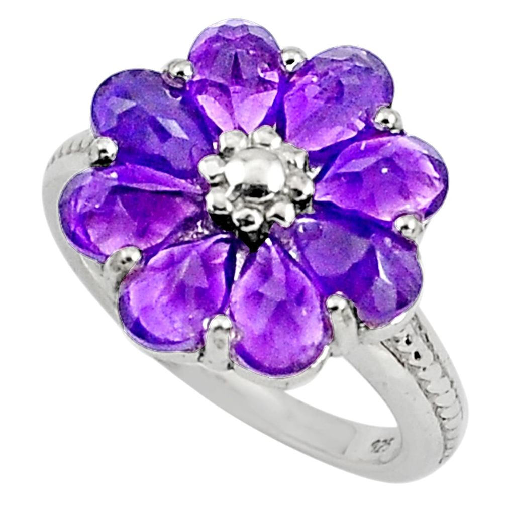 8.21cts natural purple amethyst 925 sterling silver ring jewelry size 5.5 p81761