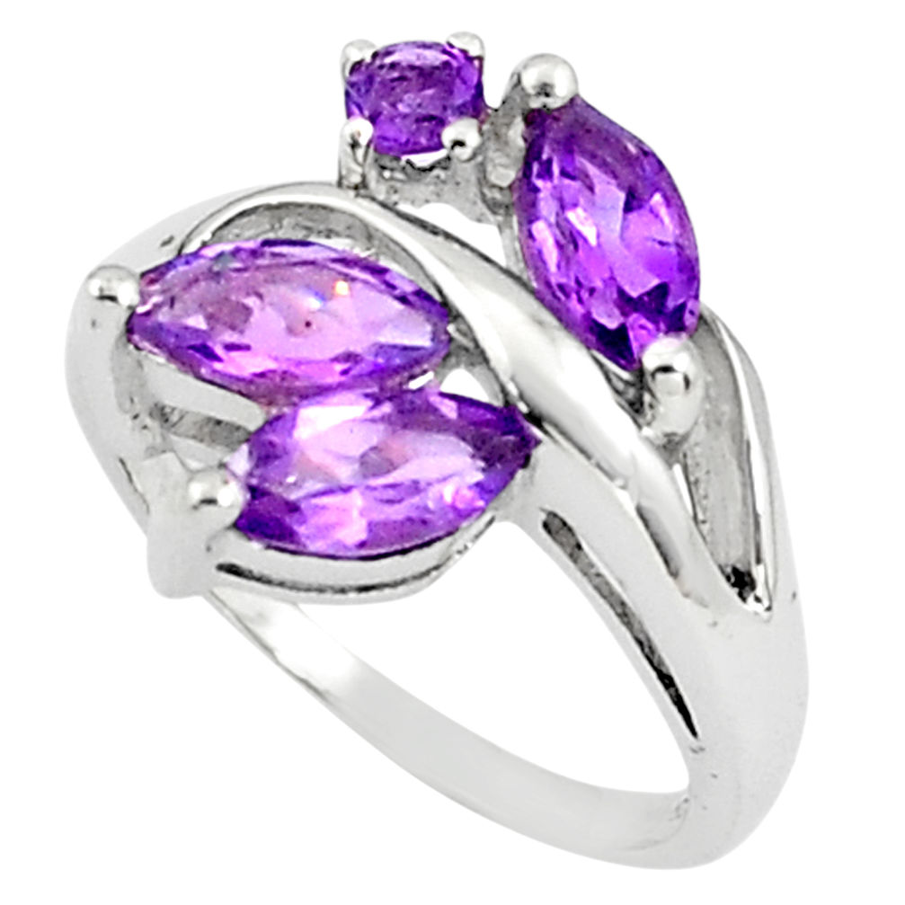 5.64cts natural purple amethyst 925 sterling silver ring jewelry size 8 p81782