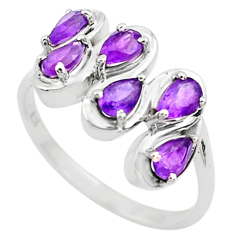 4.30cts natural purple amethyst 925 sterling silver ring jewelry size 8.5 p82842
