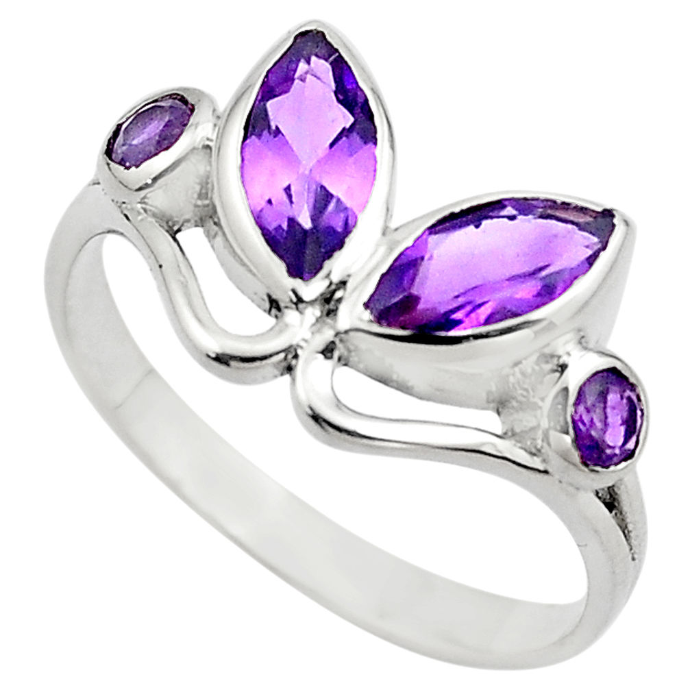 3.94cts natural purple amethyst 925 sterling silver ring jewelry size 9 p83009