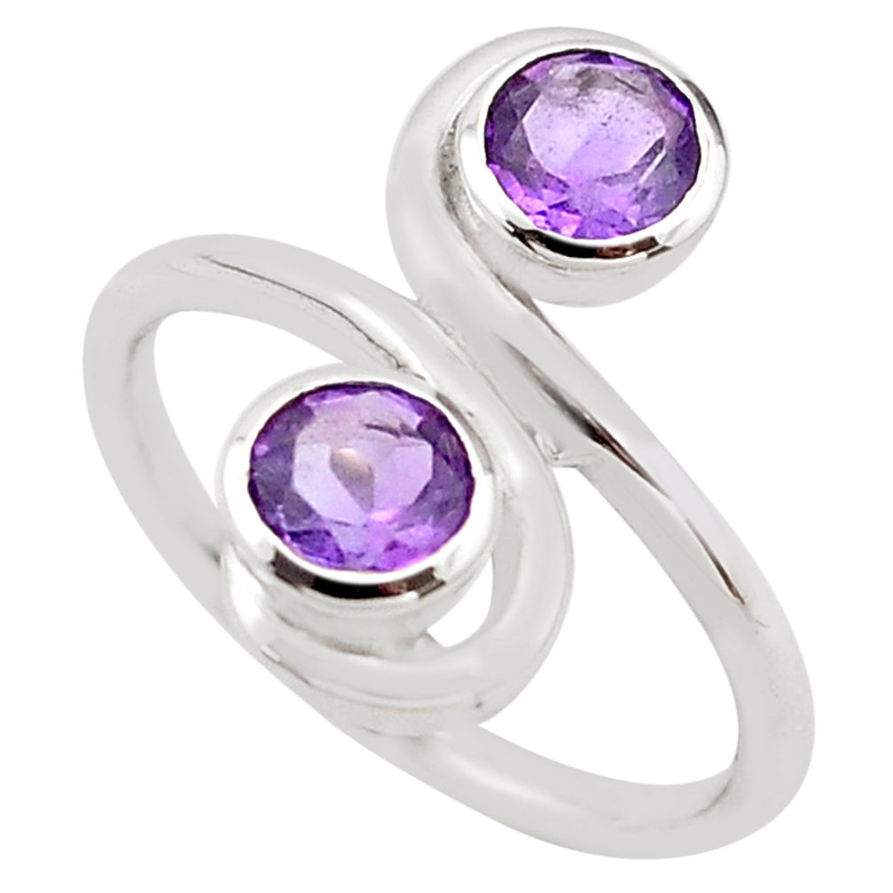 1.74cts natural purple amethyst 925 sterling silver ring jewelry size 6.5 p83202