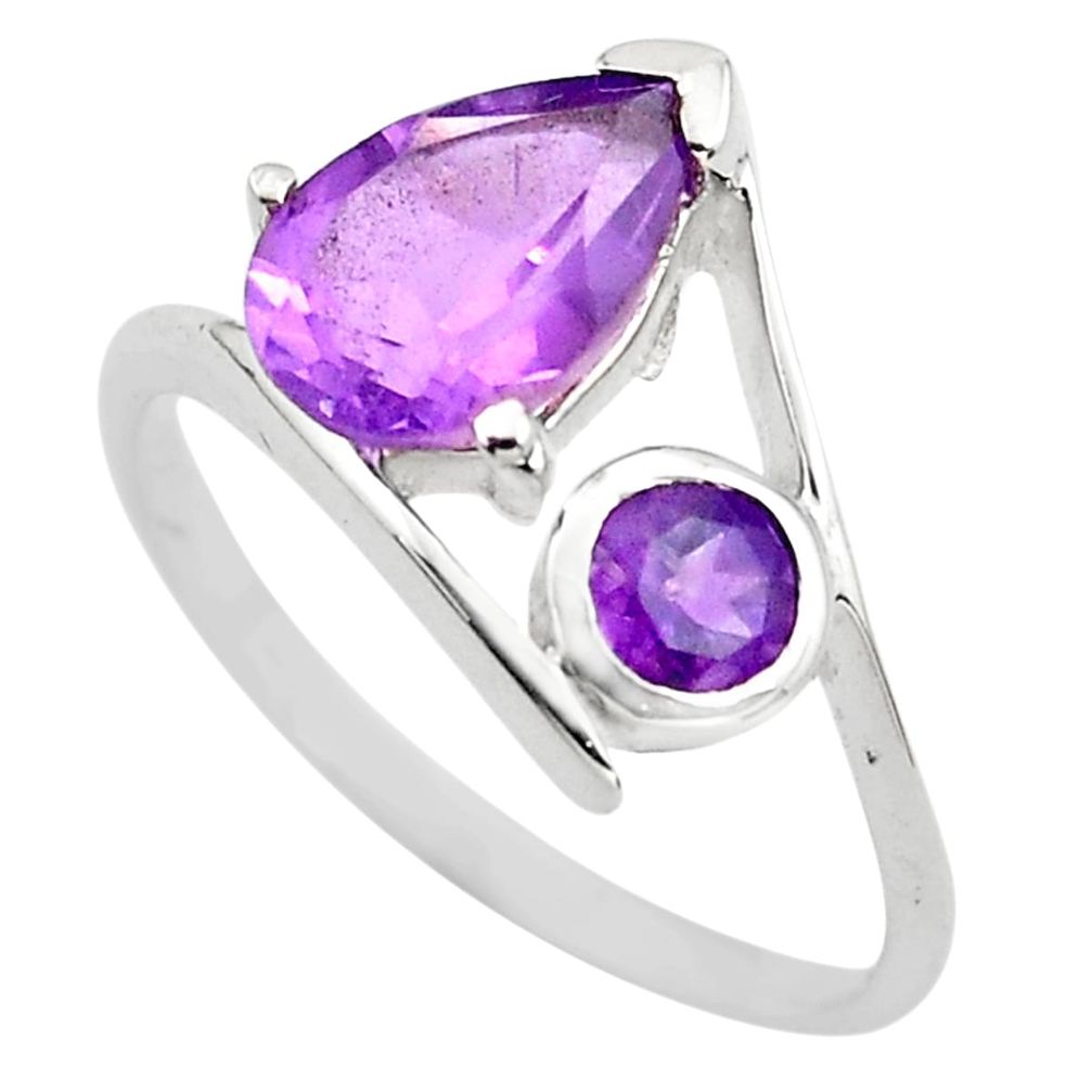 2.73cts natural purple amethyst 925 sterling silver ring jewelry size 5.5 p83541