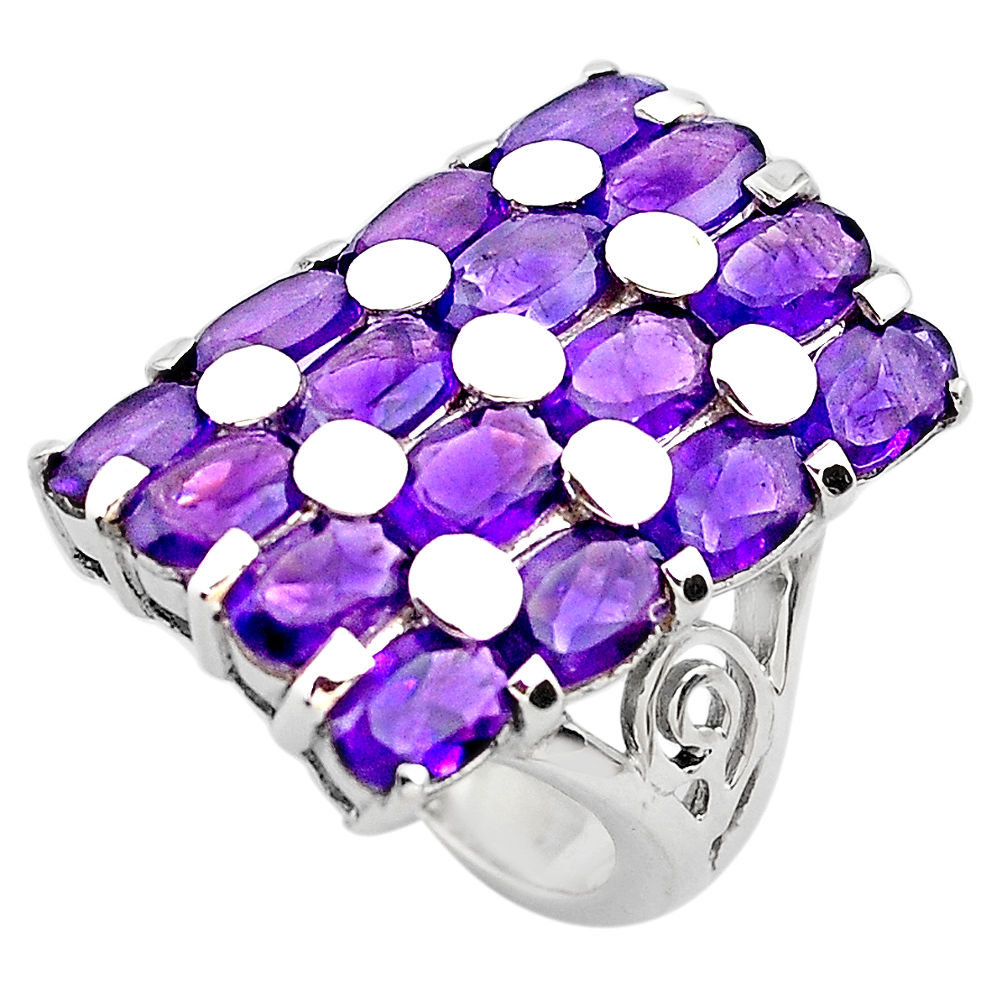 13.10cts natural purple amethyst 925 sterling silver ring size 6.5 p82941