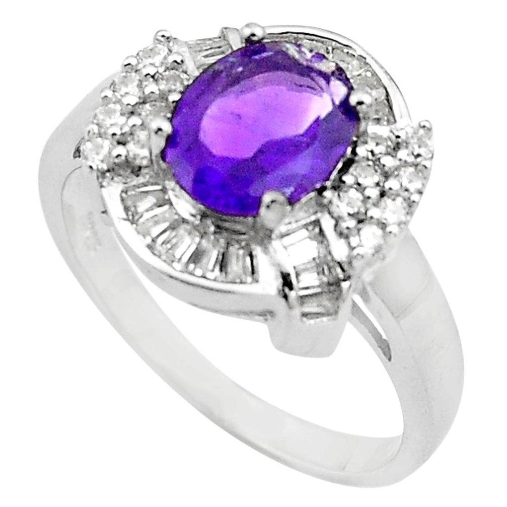5.52cts natural purple amethyst topaz 925 sterling silver ring size 8 c4035