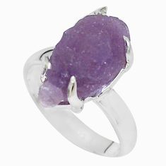 9.04cts natural purple grape chalcedony 925 silver solitaire ring size 8 p63442
