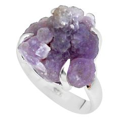 9.04cts natural purple grape chalcedony 925 silver solitaire ring size 8 p63453