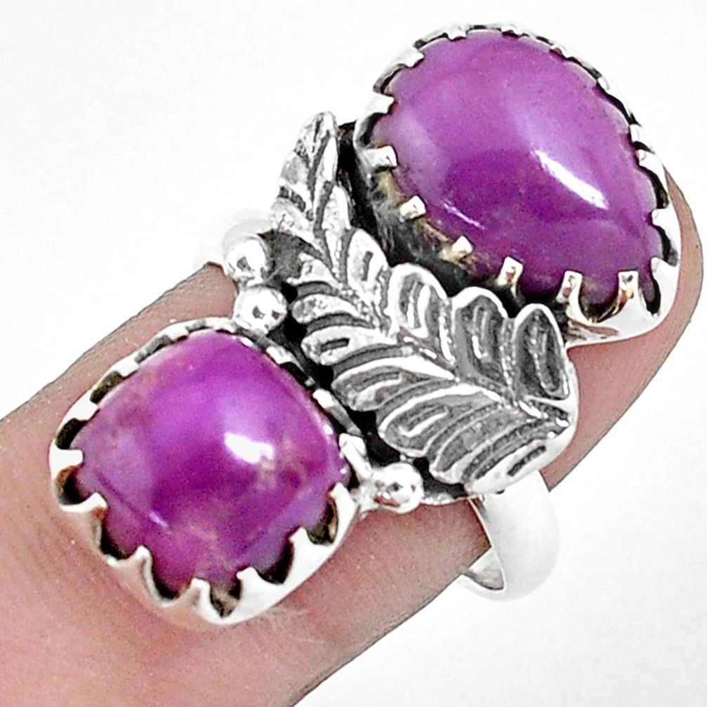 11.62cts natural purple phosphosiderite 925 silver solitaire ring size 8 p42297