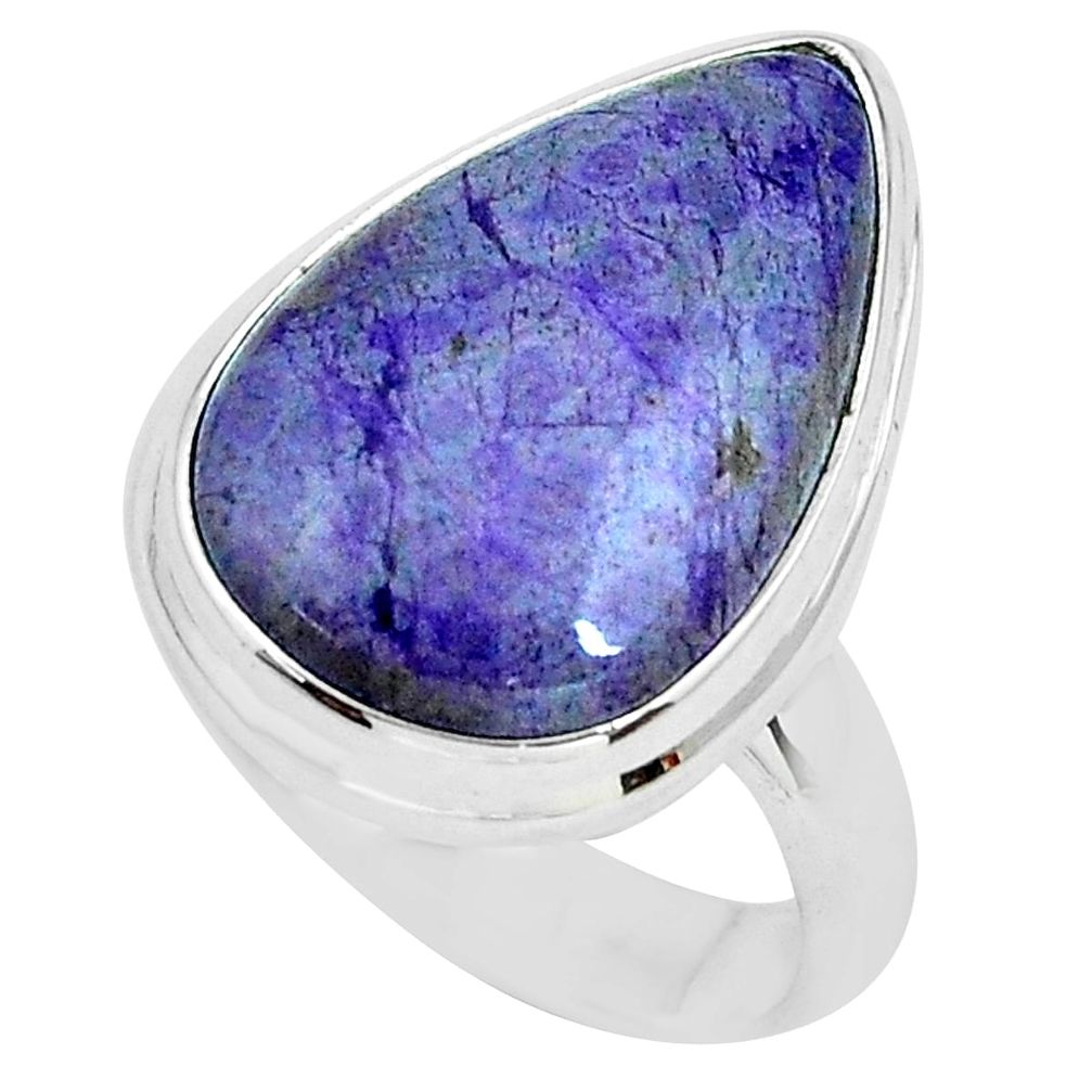 13.24cts natural purple sugilite 925 silver solitaire ring jewelry size 7 p68360