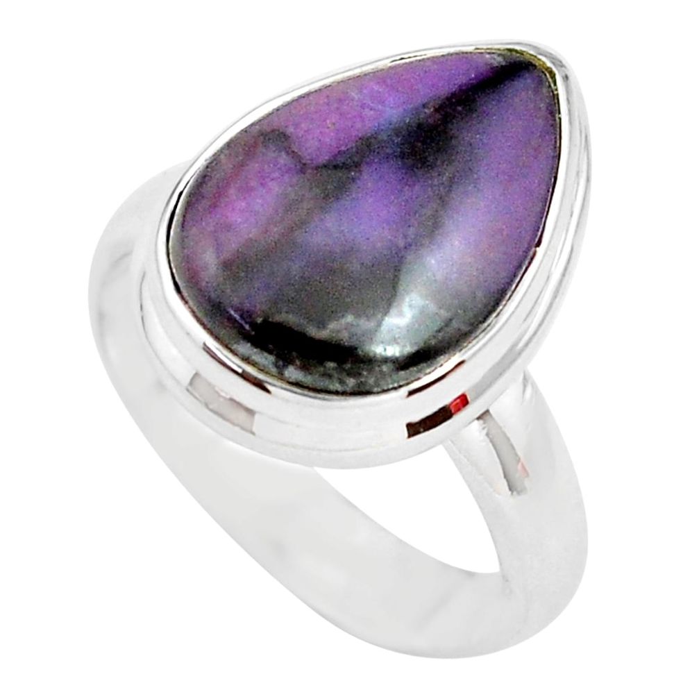 8.77cts natural purple sugilite 925 silver solitaire ring jewelry size 7 p71419