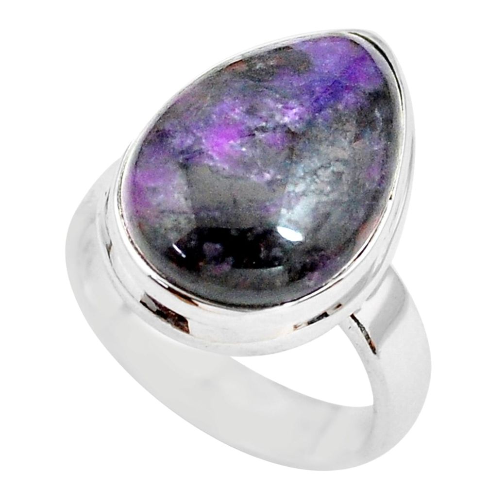 11.27cts natural purple sugilite 925 silver solitaire ring jewelry size 6 p71420