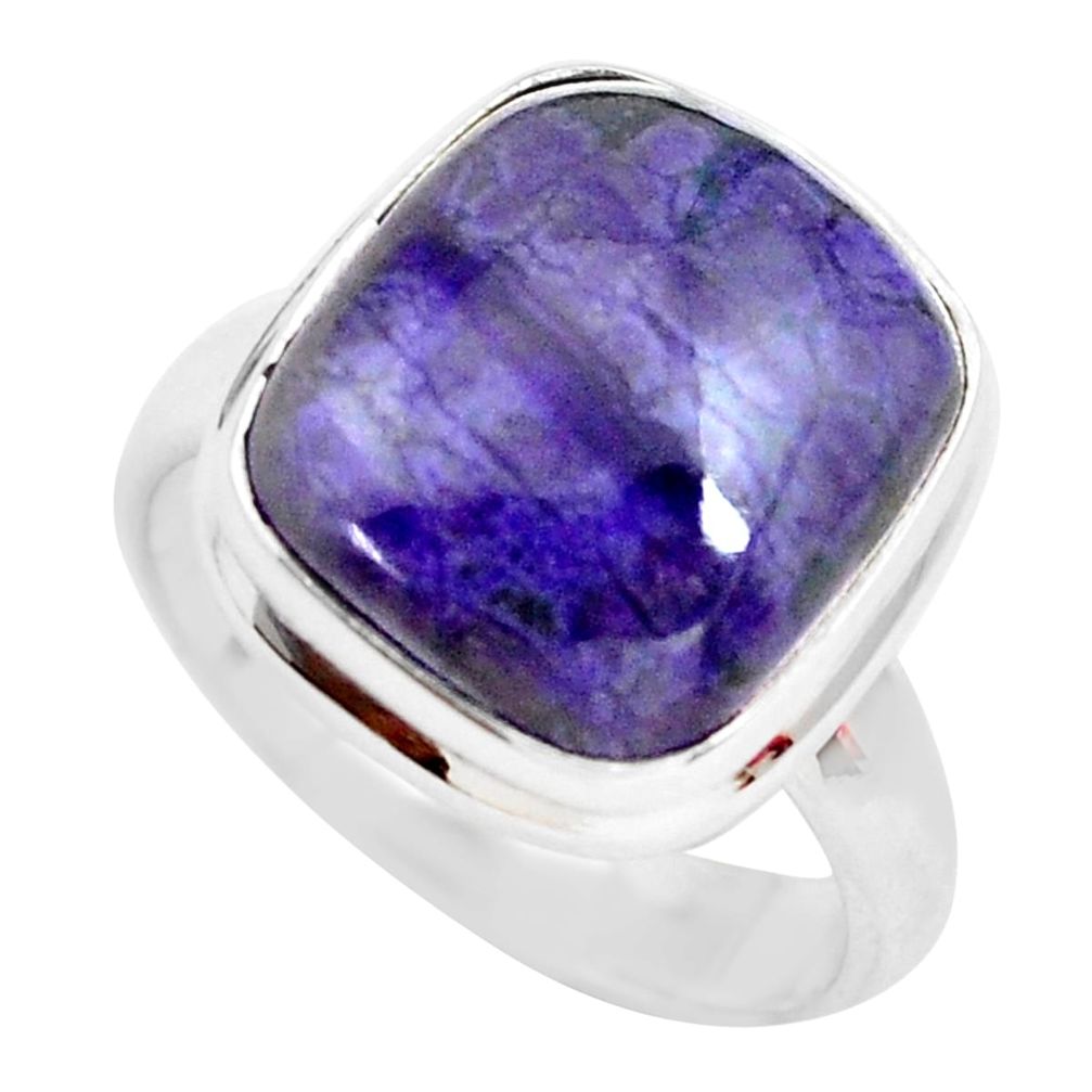 7.40cts natural purple sugilite 925 silver solitaire ring jewelry size 7 p71434